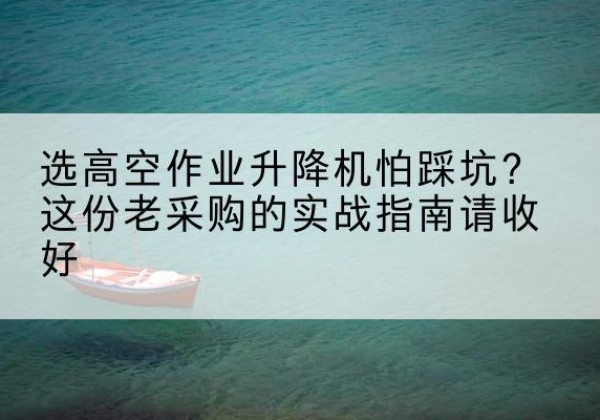 滨江高空作业升降机厂家推荐-选高空作业升降机怕踩坑？这份老采购的实战指南请收好