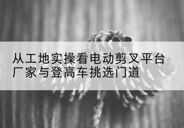 滨江电动剪叉升降平台厂家-从工地实操看电动剪叉平台厂家与登高车挑选门道